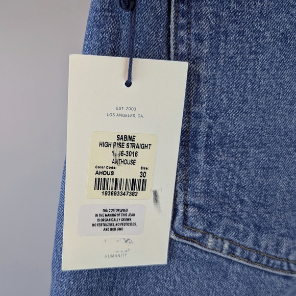 Citizens of Humanity Sabine High Rise Straight Distressed Arthouse Blue 30 NWT - Picture 16 of 16